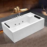 bathroom acrylic white square double whirlpool spa massage portable bathtubs