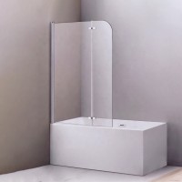 Corner Tub Half Glass Retractable Tub Plastic Shower Door