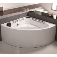 Hot sale cheap corner acrylic eco friendly whirlpool massage bathtub with hand shower and faucets