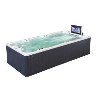 Bathtubs White Acrylic Colorful Led Light  Bathing skirt Computer Control Hot Heater Spa Bath tub