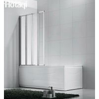 Hotaqi folded tub door, folded shower screen for bathtub, bi fold tub door with high quality tempered clear glass 5mm thick